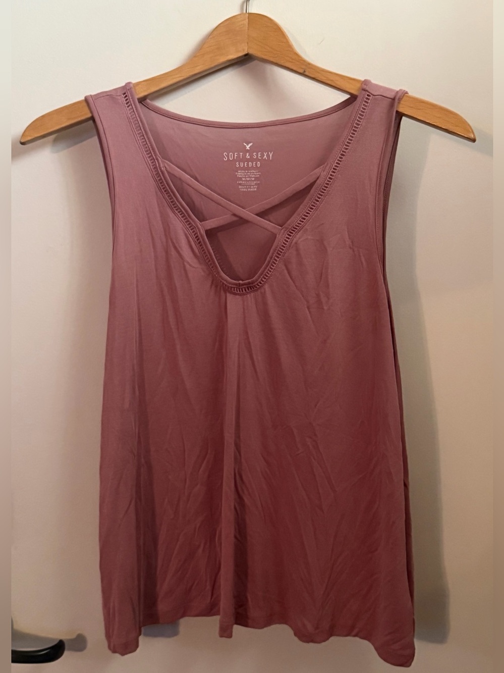 American Eagle Mauve “Soft & Sexy” V-neck Strapy Women's Tank Top